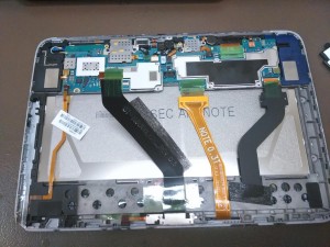 Samsung Galaxy Note 10.1 tablet battery removed